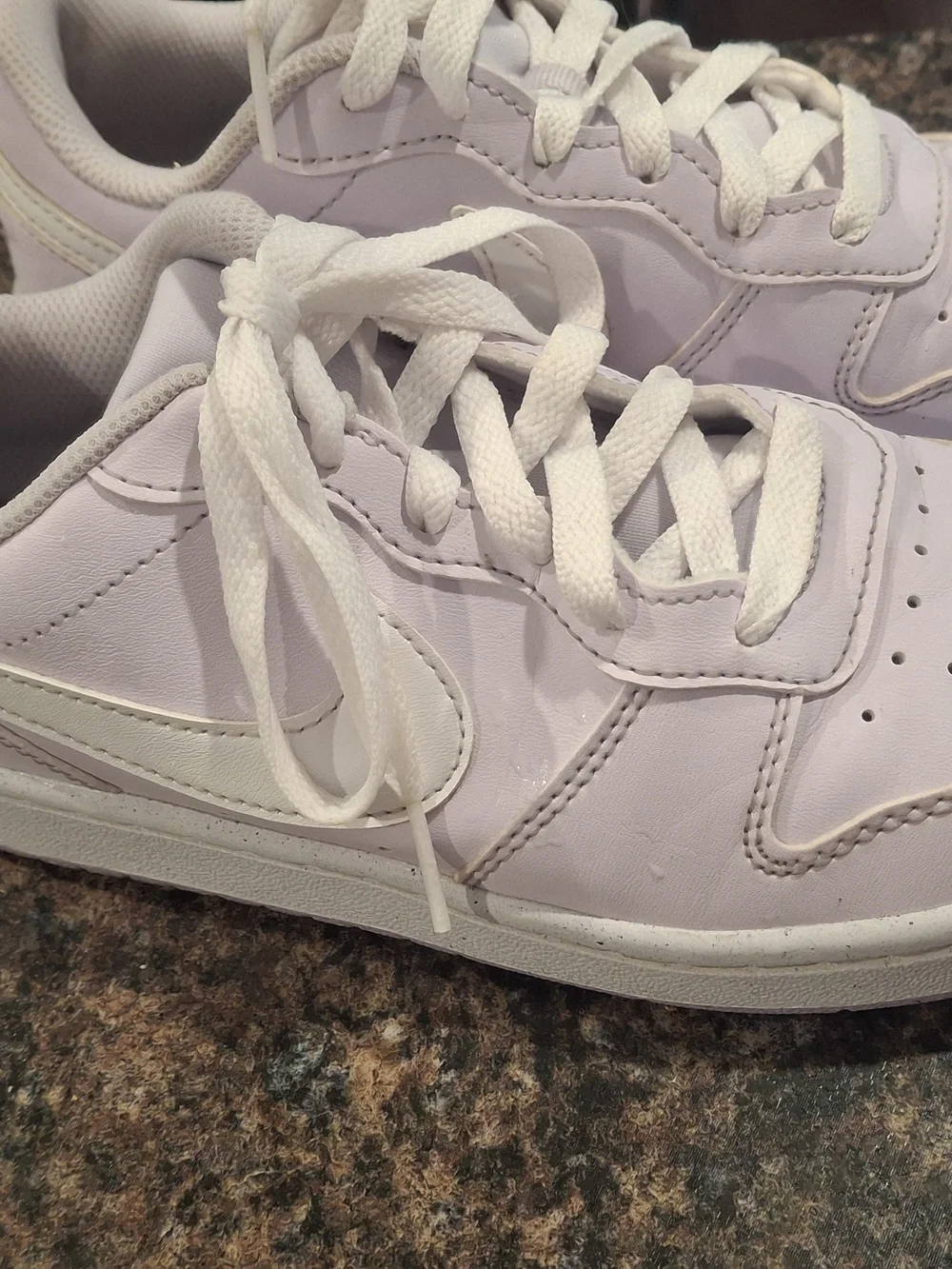 Nike Kids Lace-Up Sneakers in Light Lavender and White